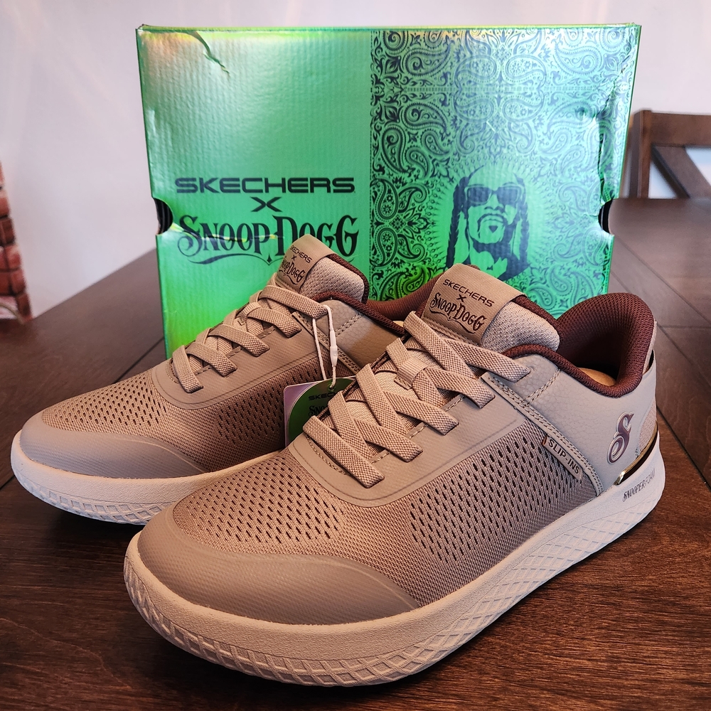 Skechers x Snoop Dogg Tan Sneakers Slip On Nwt Mens 8 New